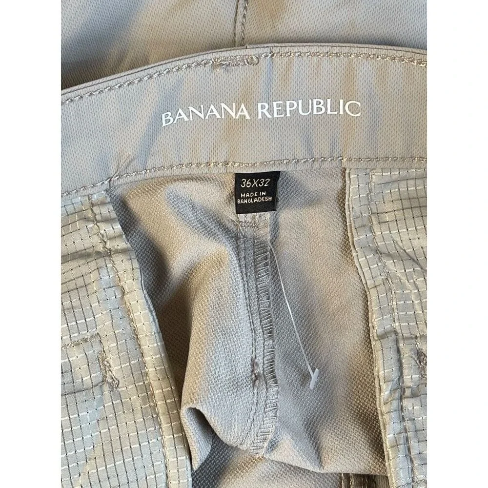 Banana‎ Republic Pants Mens 36/32 Khaki Color Performance Golf Travel Flat Front